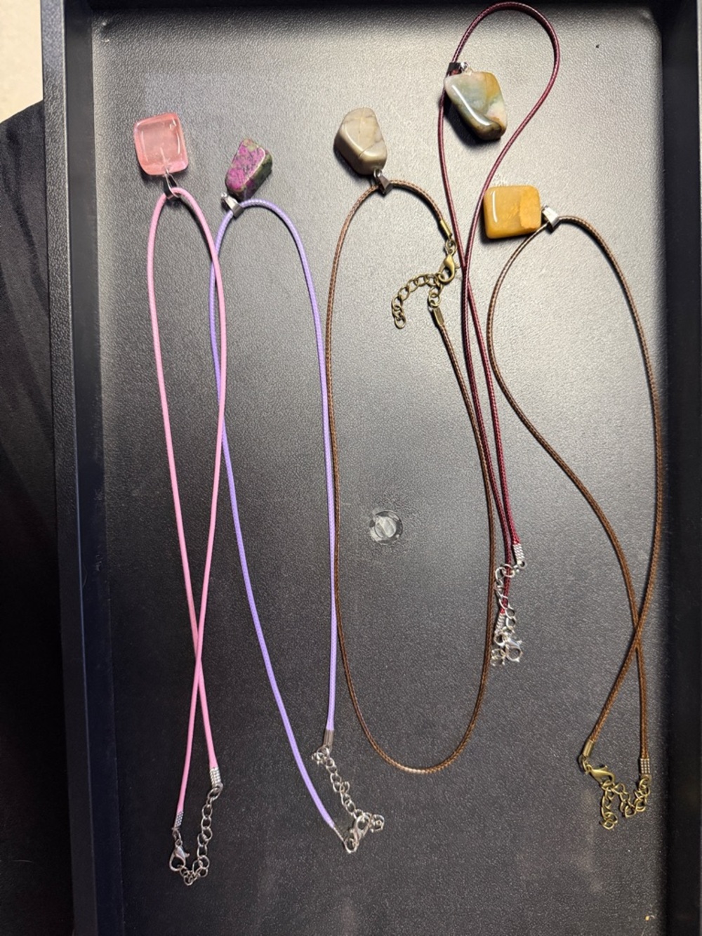 Corded stone necklace lot C